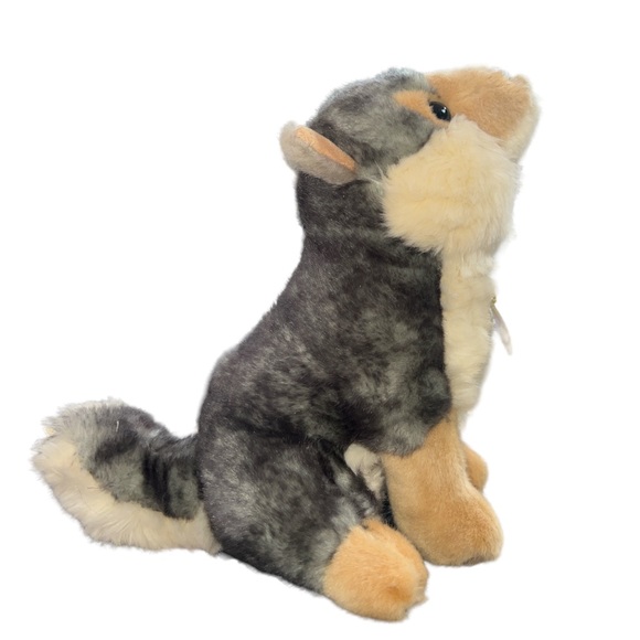 Howling Gray Wolf Grey Plush MIYONI Aurora 9" Inch Stuffed Animal Plush Sitting - Picture 3 of 7